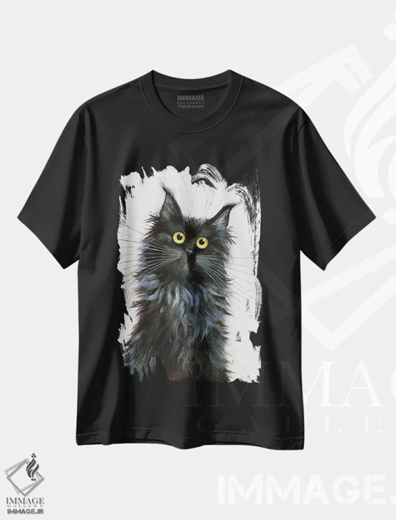 تیشرت مشکی طرح دار اوزی، تزئینی اثر کیم هاسکینز | immage.ir