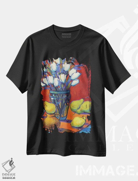 تیشرت مشکی طرح دار تعادل، دکور معاصر اثر کانی کیم | immage.ir