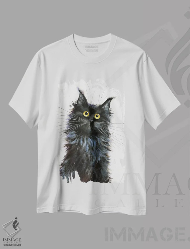 تیشرت سفید طرح دار اوزی، تزئینی اثر کیم هاسکینز | فروشگاه ایماژ