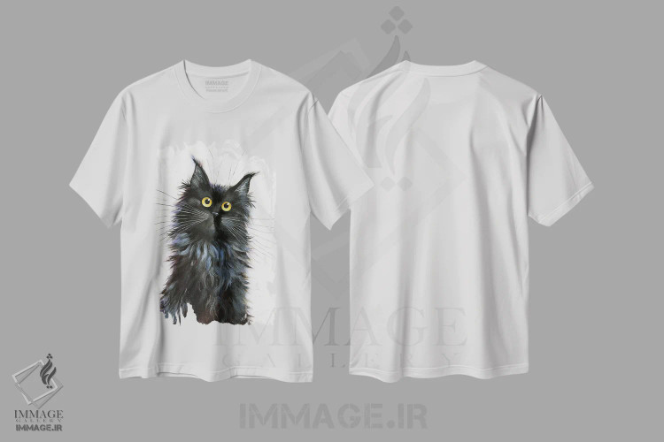 تیشرت سفید طرح دار اوزی، تزئینی اثر کیم هاسکینز | فروشگاه ایماژ
