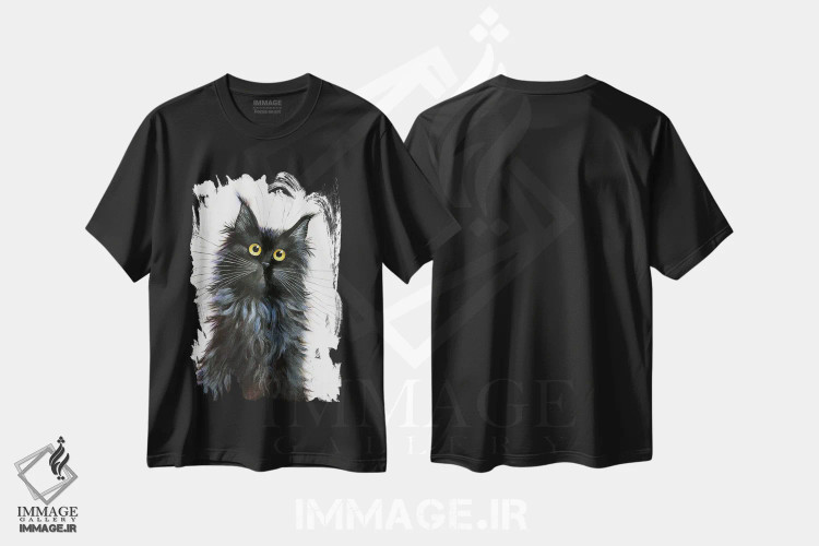 تیشرت مشکی طرح دار اوزی، تزئینی اثر کیم هاسکینز | immage.ir
