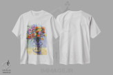 تیشرت سفید طرح دار دسته گل بهاری، دکور معاصر اثر کانی کیم | immage.ir