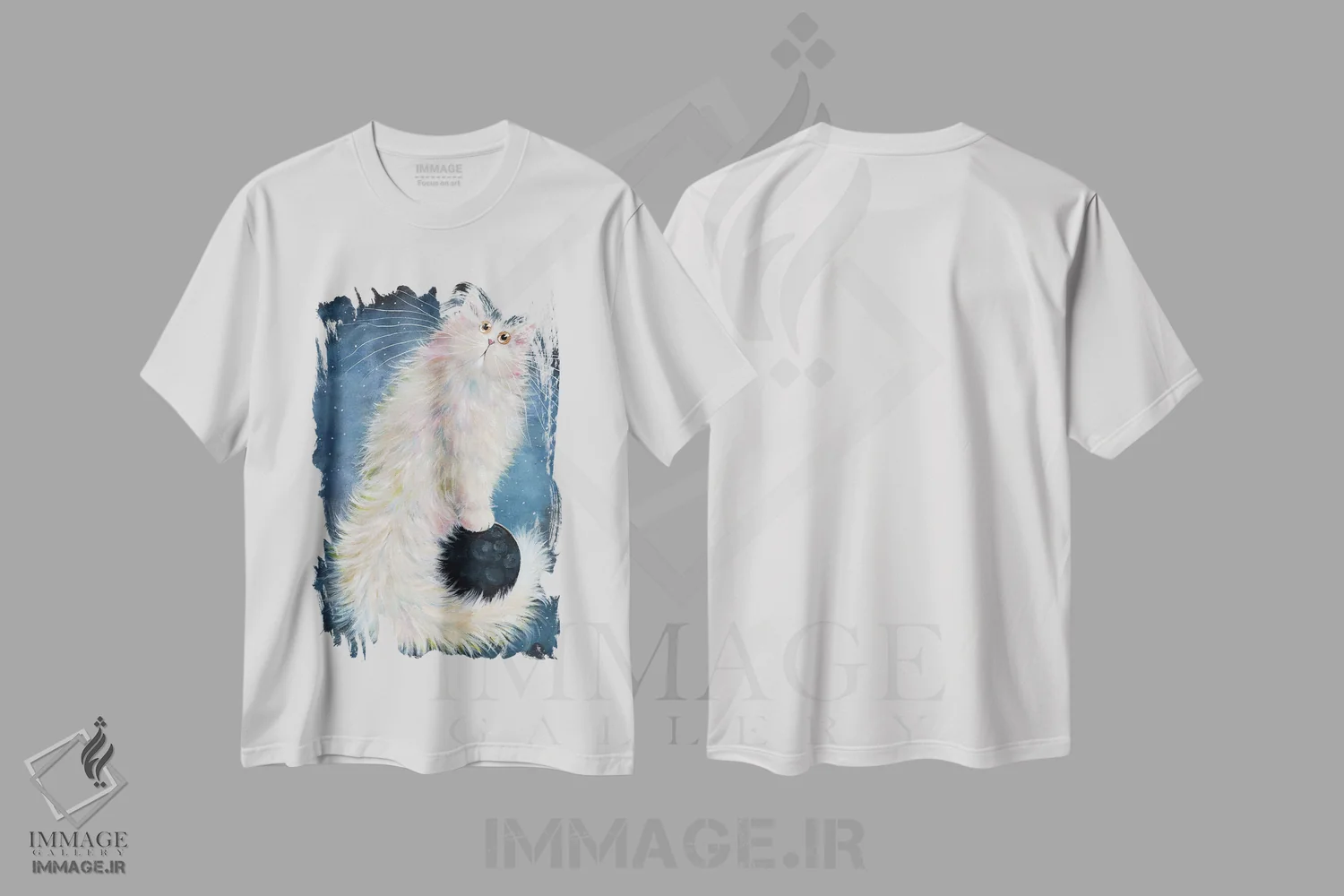 تیشرت سفید طرح دار ماه نو، دکور معاصر اثر کیم هاسکینز | immage.ir