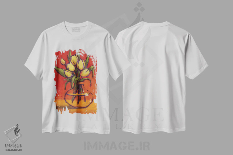 تیشرت سفید طرح دار زیبای دیوانه، دکور معاصر اثر کانی کیم | فروشگاه ایماژ