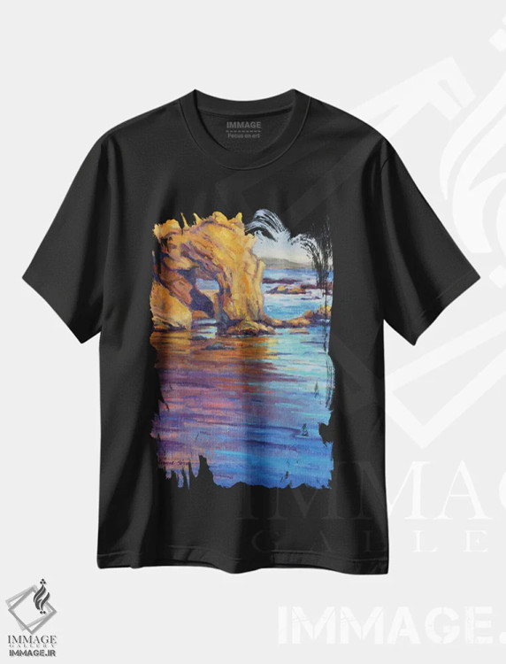 تیشرت مشکی طرح دار کروز ساحلی ششم، دکور ساحلی اثر کانی کیم | immage.ir
