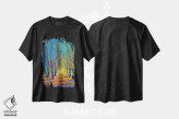 تیشرت مشکی طرح دار رنگ های بهار هشت، دکور معاصر اثر کانی کیم | فروشگاه ایماژ