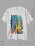 تیشرت سفید طرح دار رنگ های بهار هشت، دکور معاصر اثر کانی کیم | immage.ir
