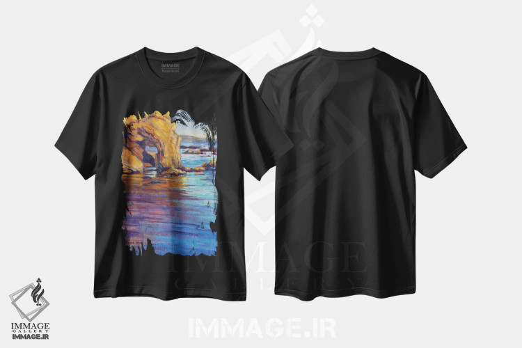 تیشرت مشکی طرح دار کروز ساحلی ششم، دکور ساحلی اثر کانی کیم | immage.ir