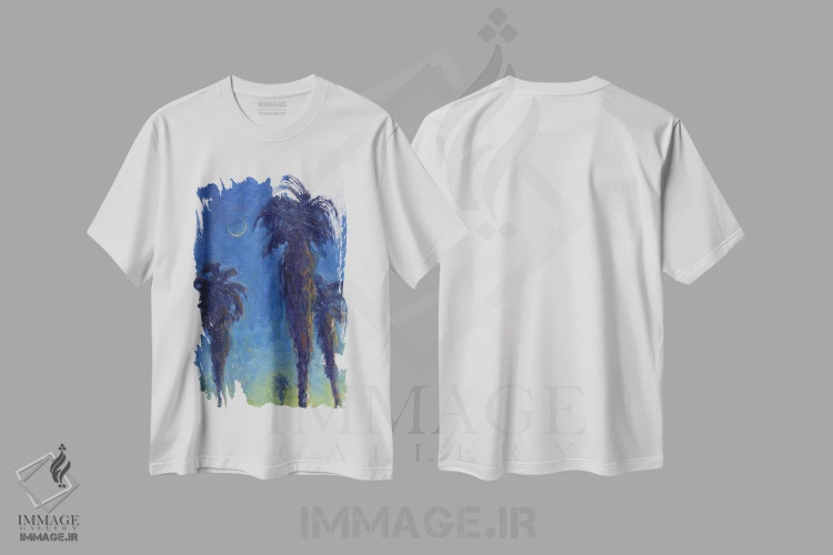 تیشرت سفید طرح دار نخل های داغ تابستانی، دکور معاصر اثر کانی کیم | immage.ir