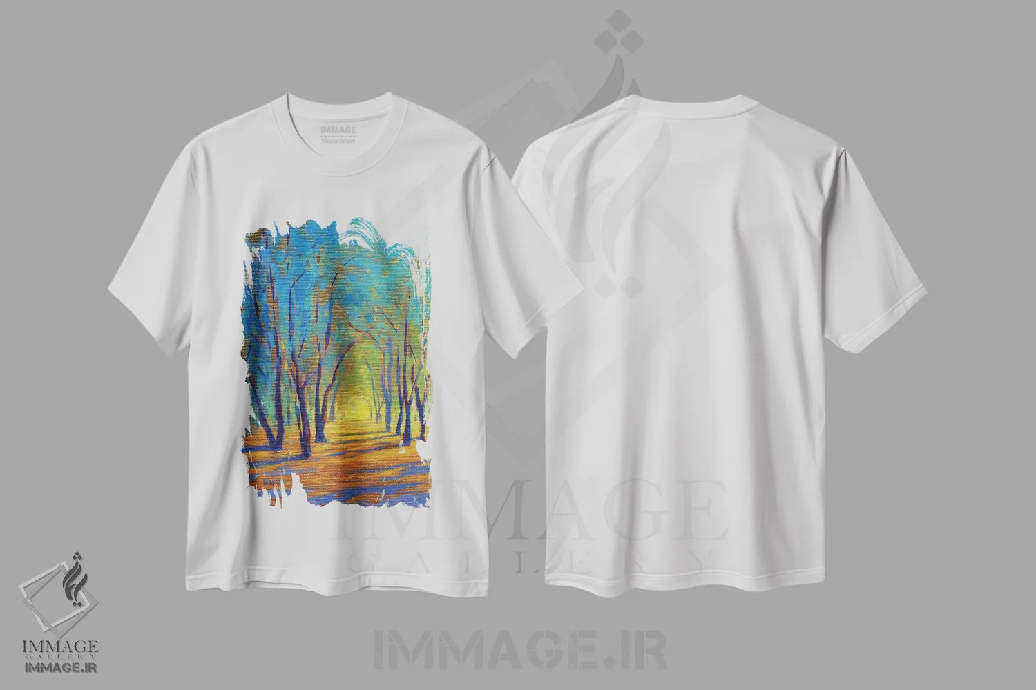 تیشرت سفید طرح دار رنگ های بهار هشت، دکور معاصر اثر کانی کیم | immage.ir