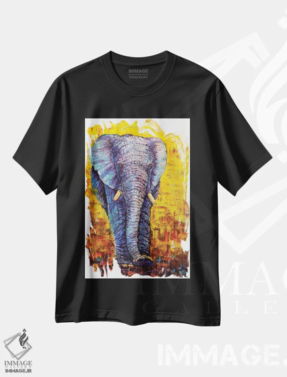 تیشرت مشکی طرح دار برکه روستایی، دکور معاصر اثر کیپ دکر | فروشگاه ایماژ