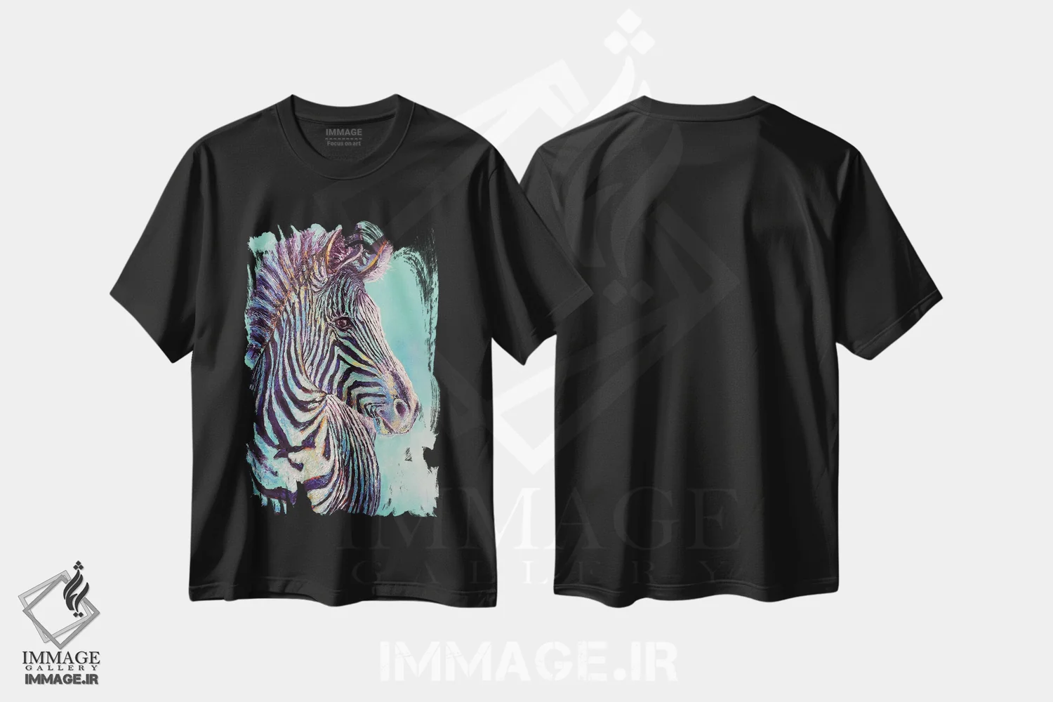 تیشرت مشکی طرح دار رنگم کن شاد، هنر فاخر معاصر اثر کیمبرلی آدامز | immage.ir