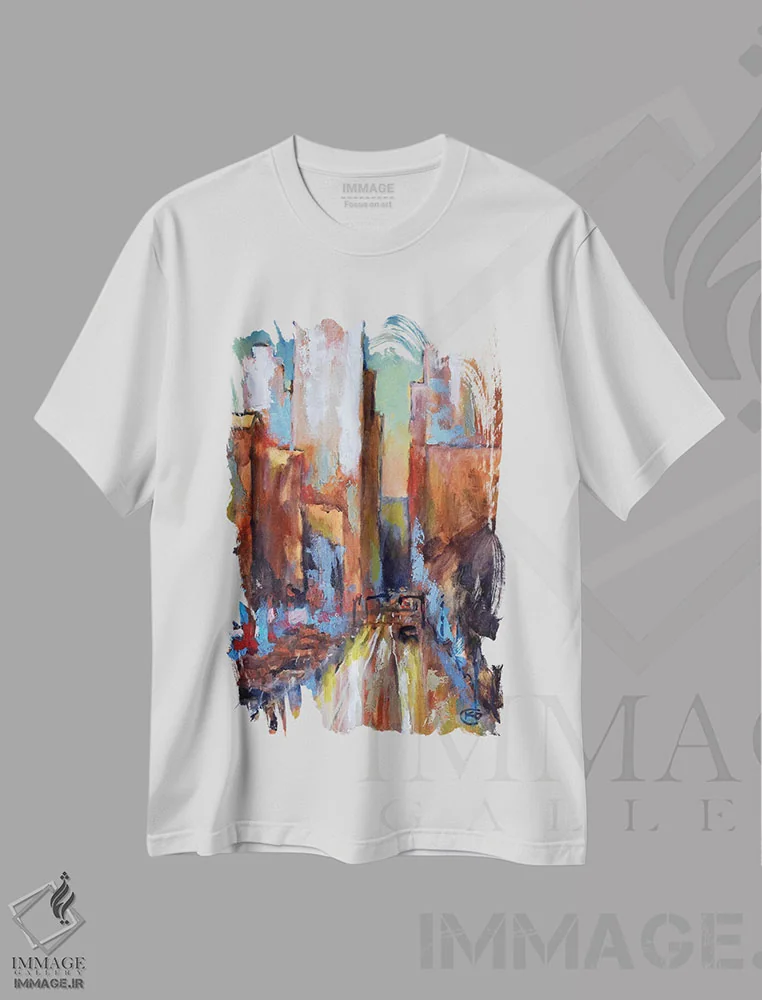 تیشرت سفید طرح دار شلوغی عصرگاهی، دکور معاصر اثر کیپ دکر | immage.ir