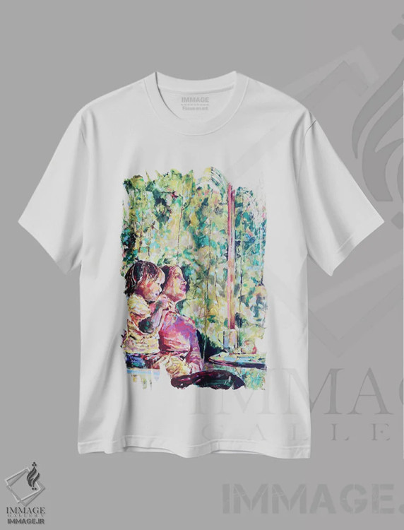 تیشرت سفید طرح دار سپاسگزار، هنر فاخر معاصر اثر کیپ دکر | immage.ir