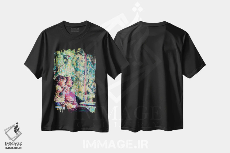 تیشرت مشکی طرح دار سپاسگزار، هنر فاخر معاصر اثر کیپ دکر | فروشگاه ایماژ