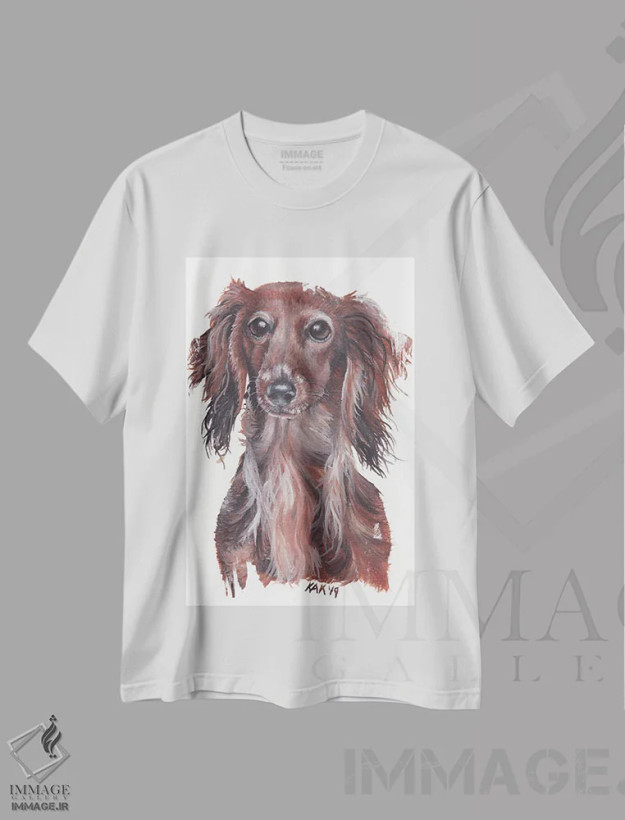 تیشرت سفید طرح دار ماندریل، تزئینی اثر هنر و طراحی KAK | فروشگاه ایماژ