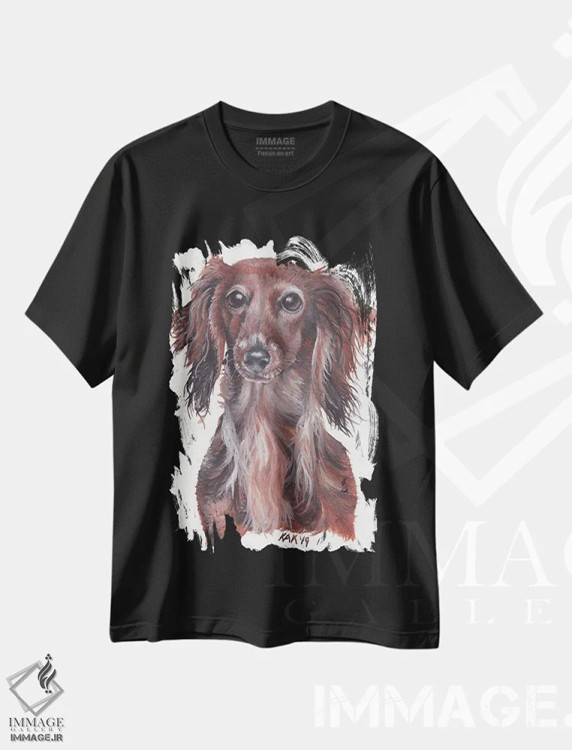 تیشرت مشکی طرح دار داشهوند، تزئینی اثر هنر و طراحی KAK | فروشگاه ایماژ