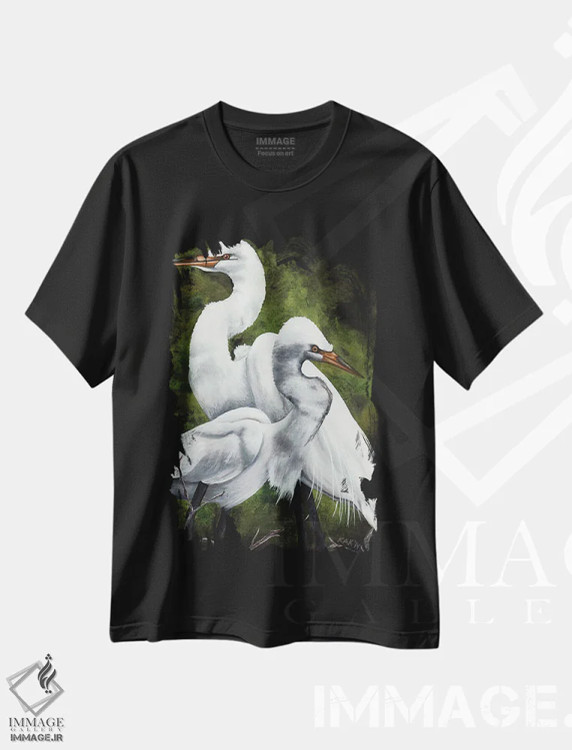 تیشرت مشکی طرح دار جفت اگرت، تزئینی اثر هنر و طراحی KAK | فروشگاه ایماژ