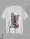 تیشرت سفید طرح دار سگ ژرمن شپرد، تزئینی اثر هنر و طراحی KAK | فروشگاه ایماژ