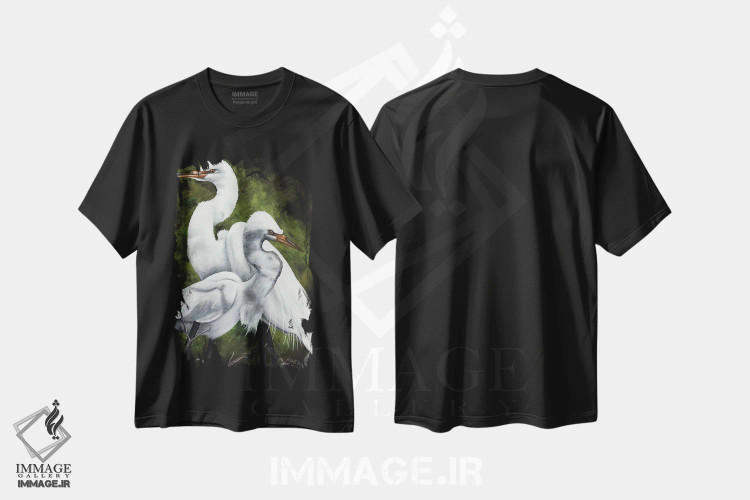 تیشرت مشکی طرح دار جفت اگرت، تزئینی اثر هنر و طراحی KAK | فروشگاه ایماژ