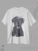 تیشرت سفید طرح دار سگ لابرادور مشکی، تزئینی اثر هنر و طراحی KAK | فروشگاه ایماژ