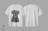 تیشرت سفید طرح دار سگ لابرادور مشکی، تزئینی اثر هنر و طراحی KAK | فروشگاه ایماژ