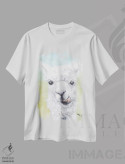 تیشرت سفید طرح دار لاما، تزئینی اثر هنر و طراحی KAK | immage.ir