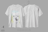 تیشرت سفید طرح دار لاما، تزئینی اثر هنر و طراحی KAK | immage.ir
