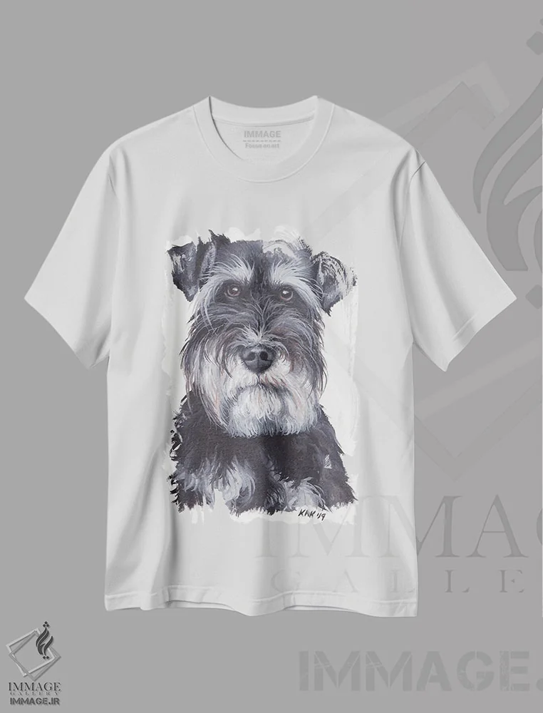 تیشرت سفید طرح دار اشناوزر، تزئینی اثر هنر و طراحی KAK | immage.ir