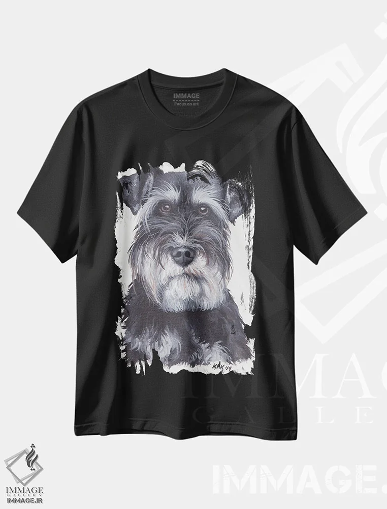 تیشرت مشکی طرح دار اشناوزر، تزئینی اثر هنر و طراحی KAK | فروشگاه ایماژ