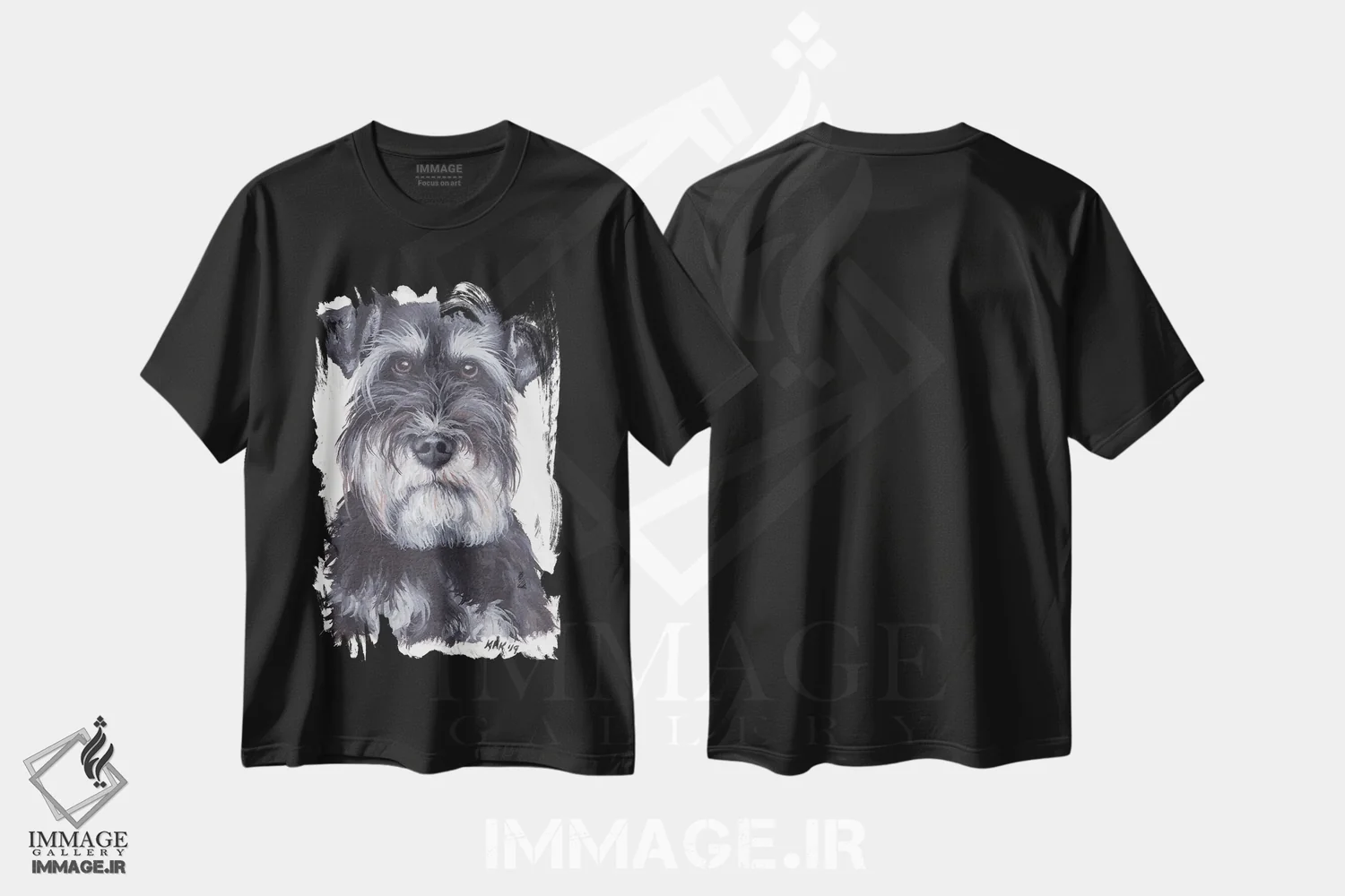 تیشرت مشکی طرح دار اشناوزر، تزئینی اثر هنر و طراحی KAK | فروشگاه ایماژ
