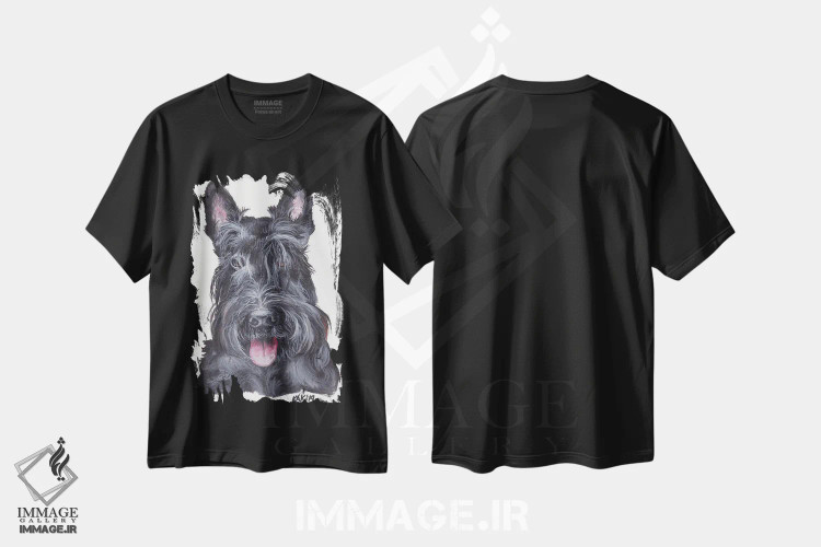 تیشرت مشکی طرح دار تِریِر اسکاتلندی، تزئینی اثر هنر و طراحی KAK | immage.ir
