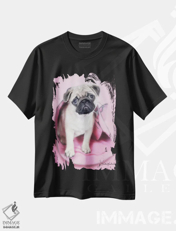 تیشرت مشکی طرح دار پاگ در کیف، مدیوم اثر کیت کیمبرلین | فروشگاه ایماژ
