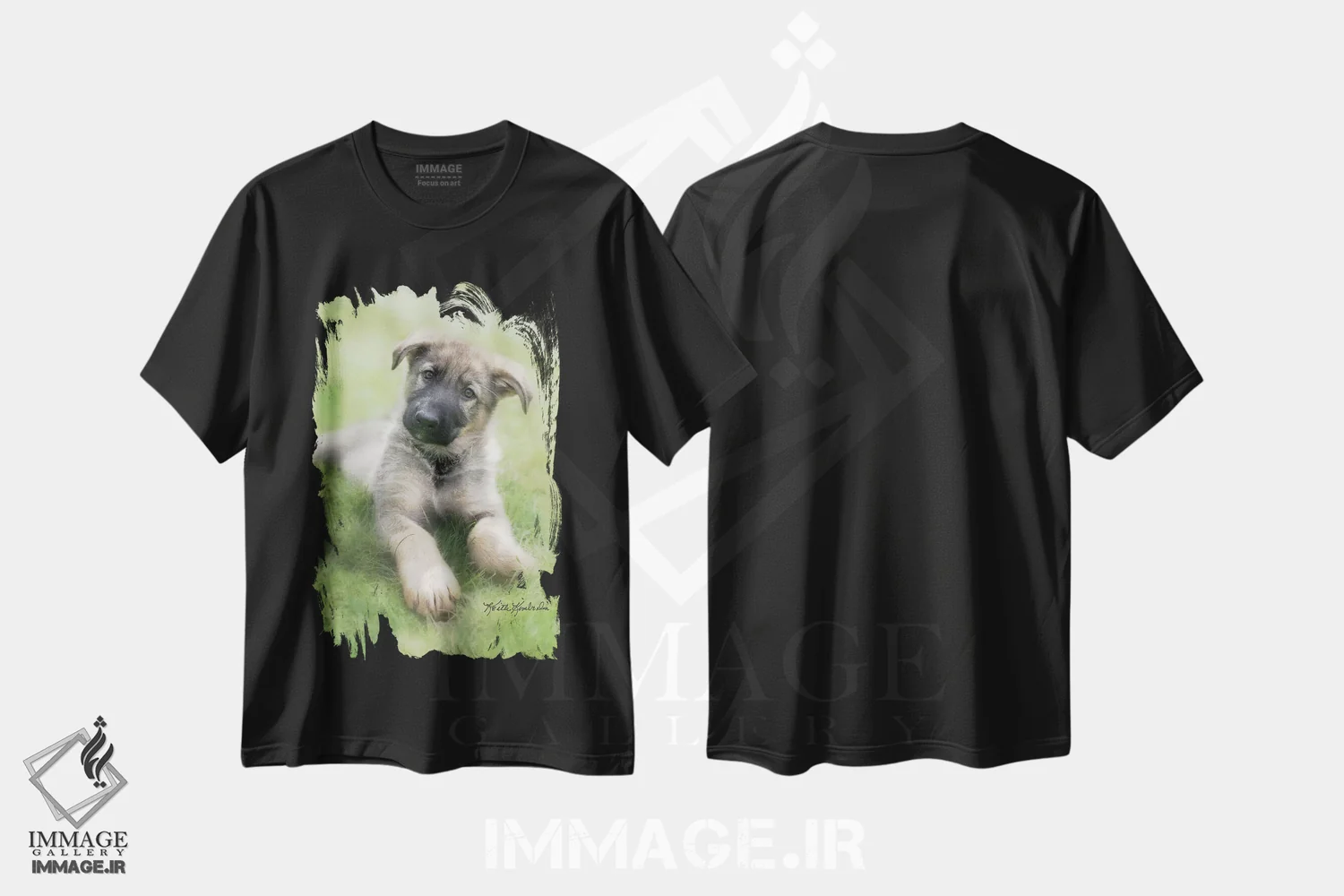 تیشرت مشکی طرح دار شپ، مدیوم اثر کیت کیمبرلین | فروشگاه ایماژ