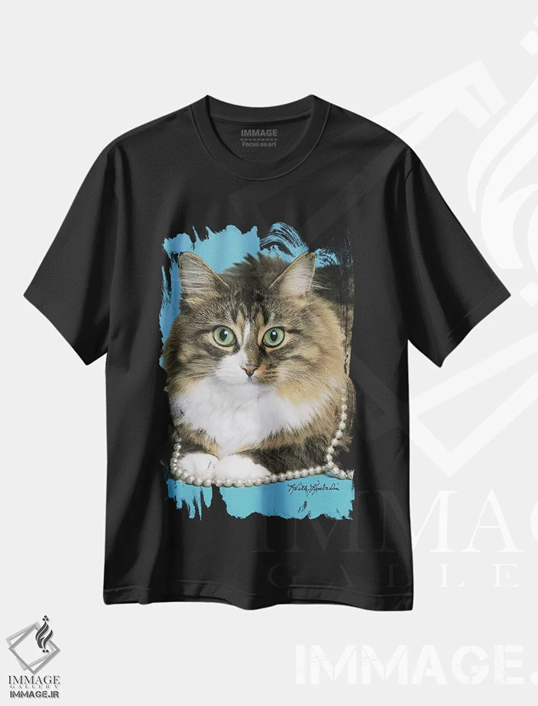 تیشرت مشکی طرح دار مرواریدهایم را محکم گرفته ام، مدیوم اثر کیت کیمبرلین | فروشگاه ایماژ