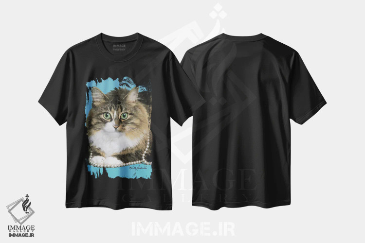 تیشرت مشکی طرح دار مرواریدهایم را محکم گرفته ام، مدیوم اثر کیت کیمبرلین | فروشگاه ایماژ