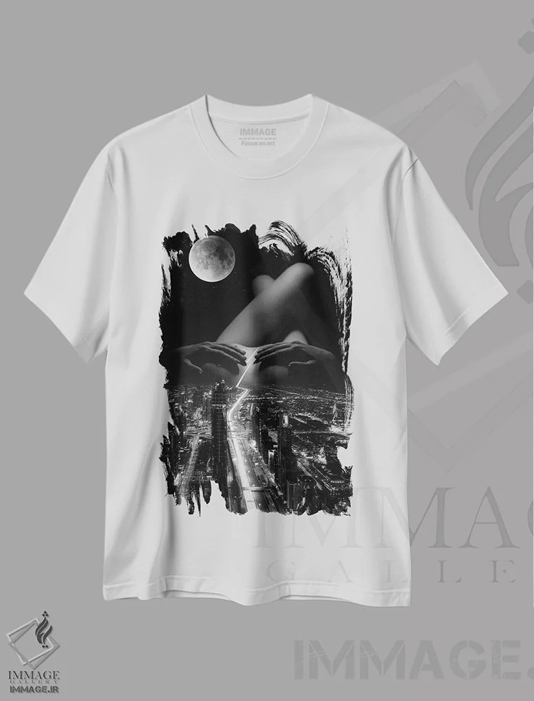 تیشرت سفید طرح دار برهنه شدن، عکاسی ترکیبی اثر کیکی سی لندن | immage.ir