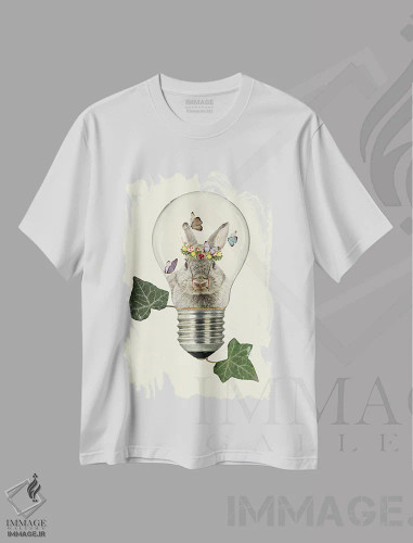 تیشرت سفید طرح دار بهار، عکاسی ترکیبی اثر کیکی سی لندن | فروشگاه ایماژ