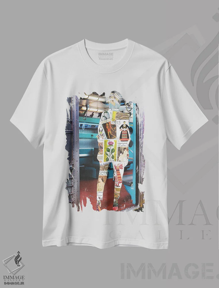تیشرت سفید طرح دار تمبر؟، عکاسی ترکیبی اثر کیکی سی لندن | فروشگاه ایماژ