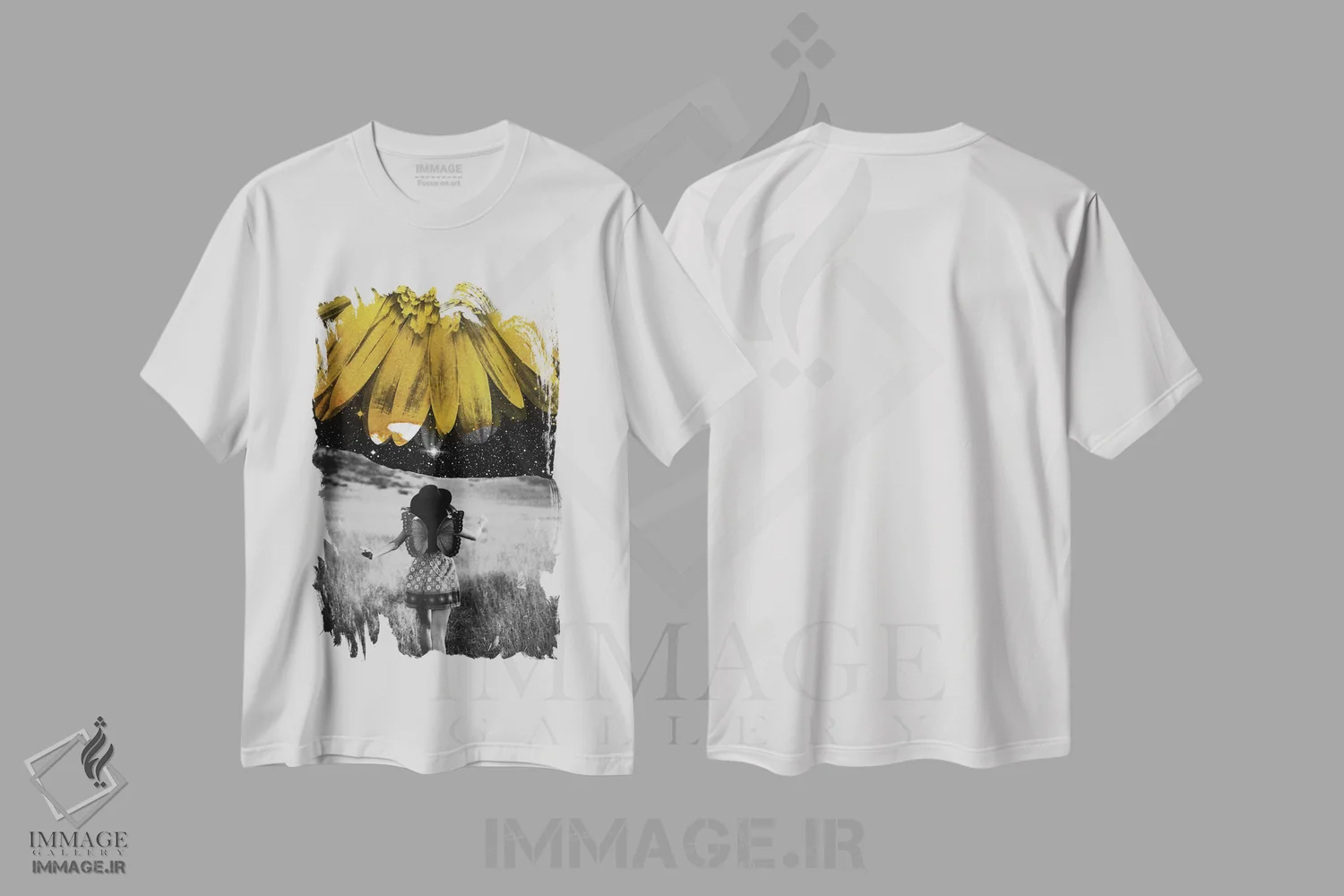 تیشرت سفید طرح دار زرد، عکاسی ترکیبی اثر کیکی سی لندن | immage.ir