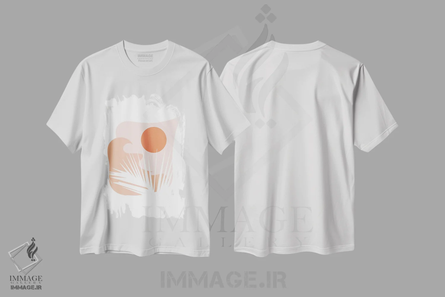 تیشرت سفید طرح دار برگ آرام، تزئینی اثر کیکی سی لندن | immage.ir