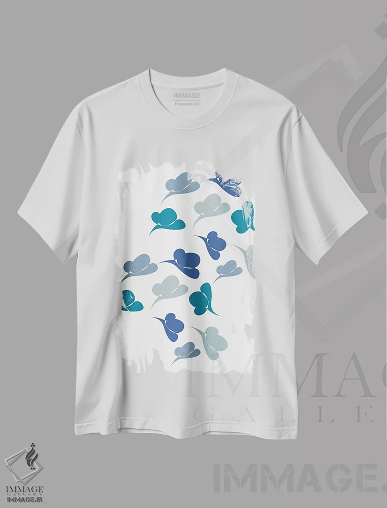 تیشرت سفید طرح دار پروانه انتزاعی اثر کیکی سی لندن | immage.ir