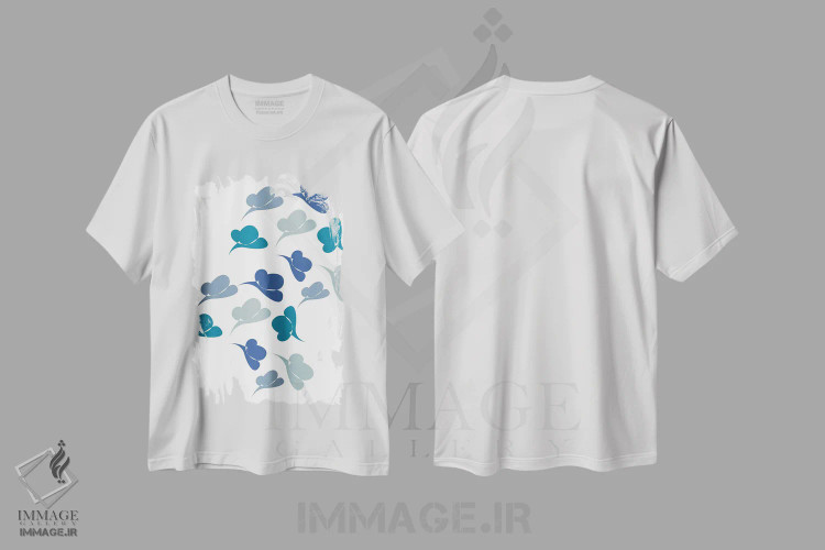 تیشرت سفید طرح دار پروانه انتزاعی اثر کیکی سی لندن | immage.ir
