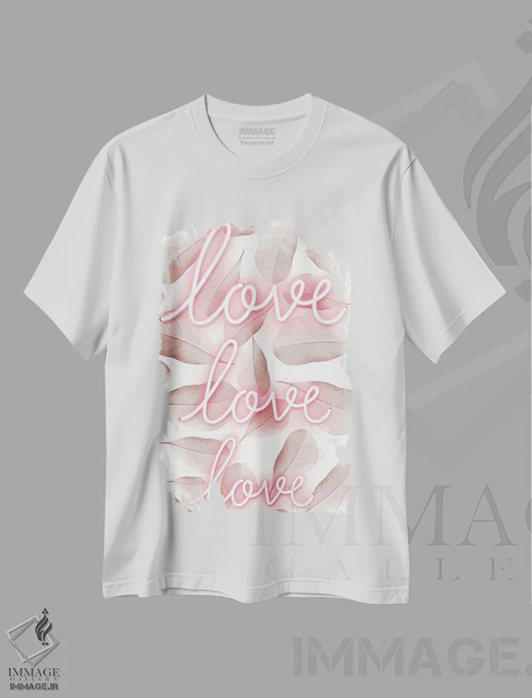 تیشرت سفید طرح دار نور نئون صورتی عشق، نئون اثر کیکی سی لندن | immage.ir