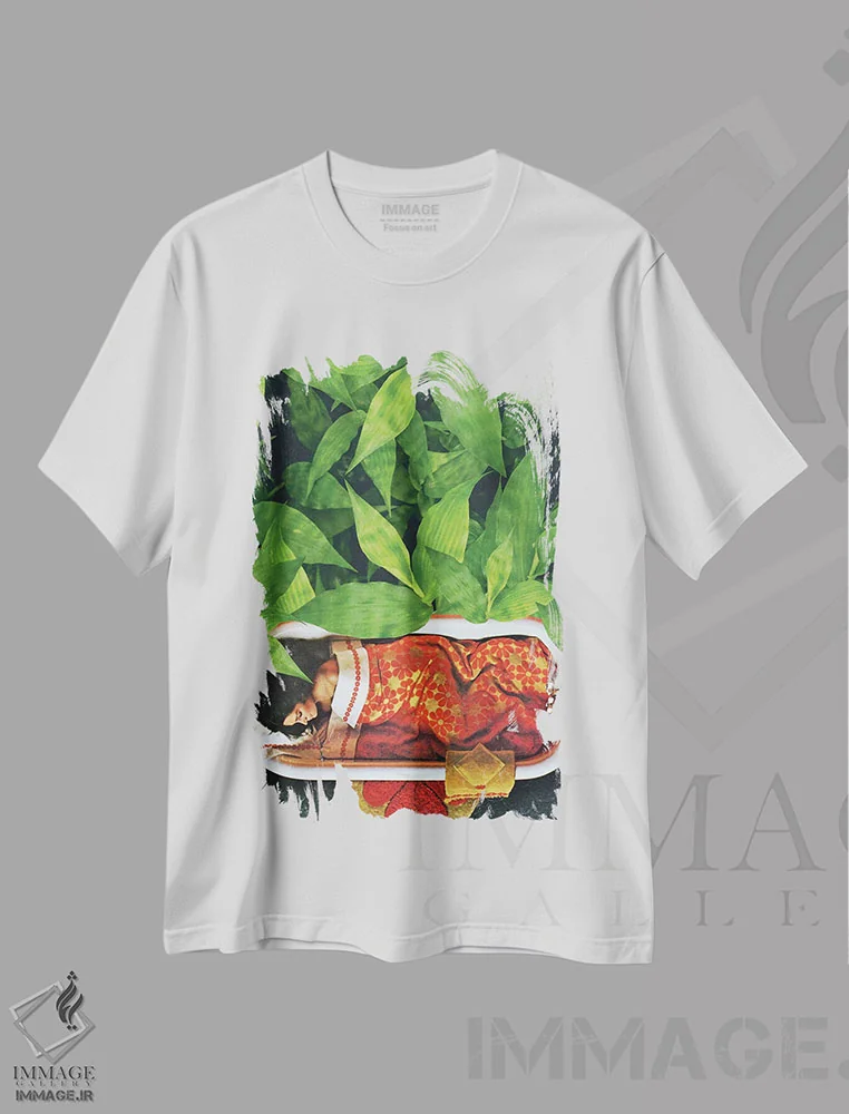 تیشرت سفید طرح دار اکسیژن، عکاسی ترکیبی اثر کیکی سی لندن | فروشگاه ایماژ