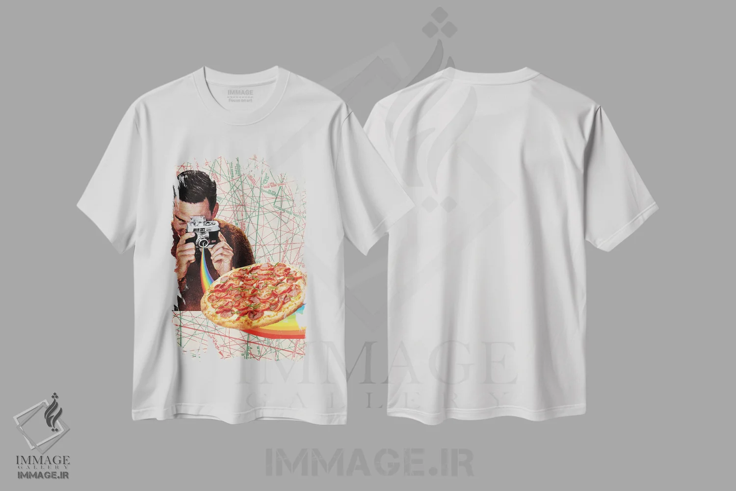 تیشرت سفید طرح دار وسواس پیتزا، تزئینی اثر کیکی سی لندن | immage.ir