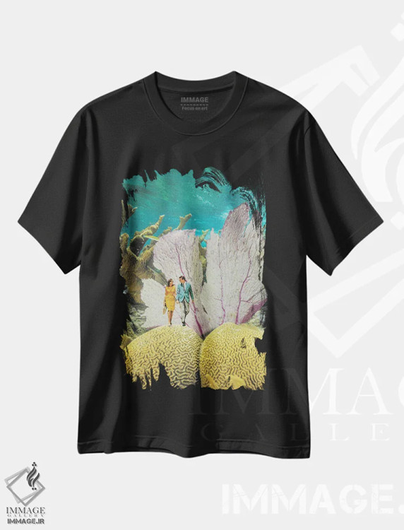 تیشرت مشکی طرح دار زیر آب، عکاسی ترکیبی اثر کیکی سی لندن | immage.ir