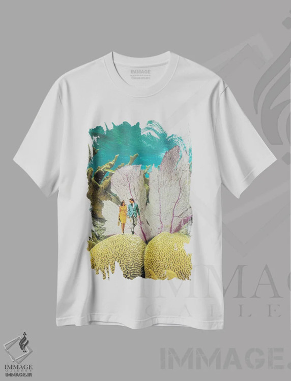 تیشرت سفید طرح دار زیر آب، عکاسی ترکیبی اثر کیکی سی لندن | فروشگاه ایماژ