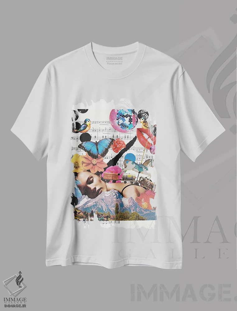 تیشرت سفید طرح دار بزرگ تر رؤیا ببین، تزئینی اثر کیکی سی لندن | immage.ir