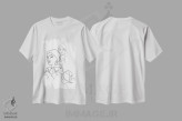 تیشرت سفید طرح دار تنوع، هنر تزئینی سیاه و سفید اثر کیکی سی لندن | فروشگاه ایماژ